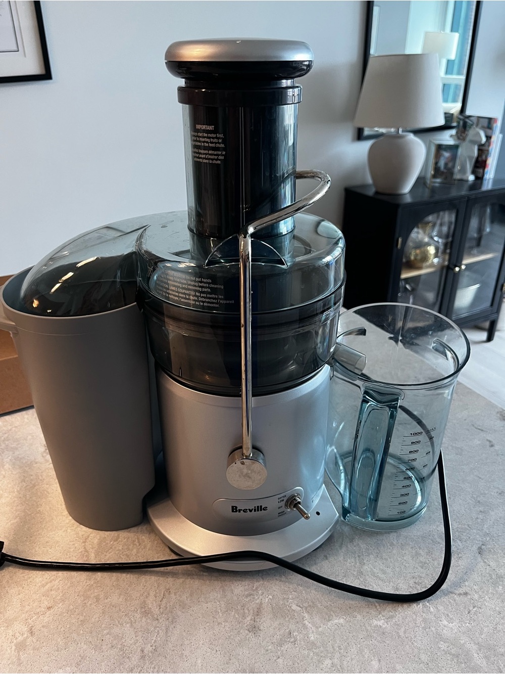 Breville Silver and Clear Centrifugal Juice Extractor with Measuring Jug